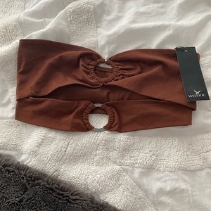 brown ring cutout tube top